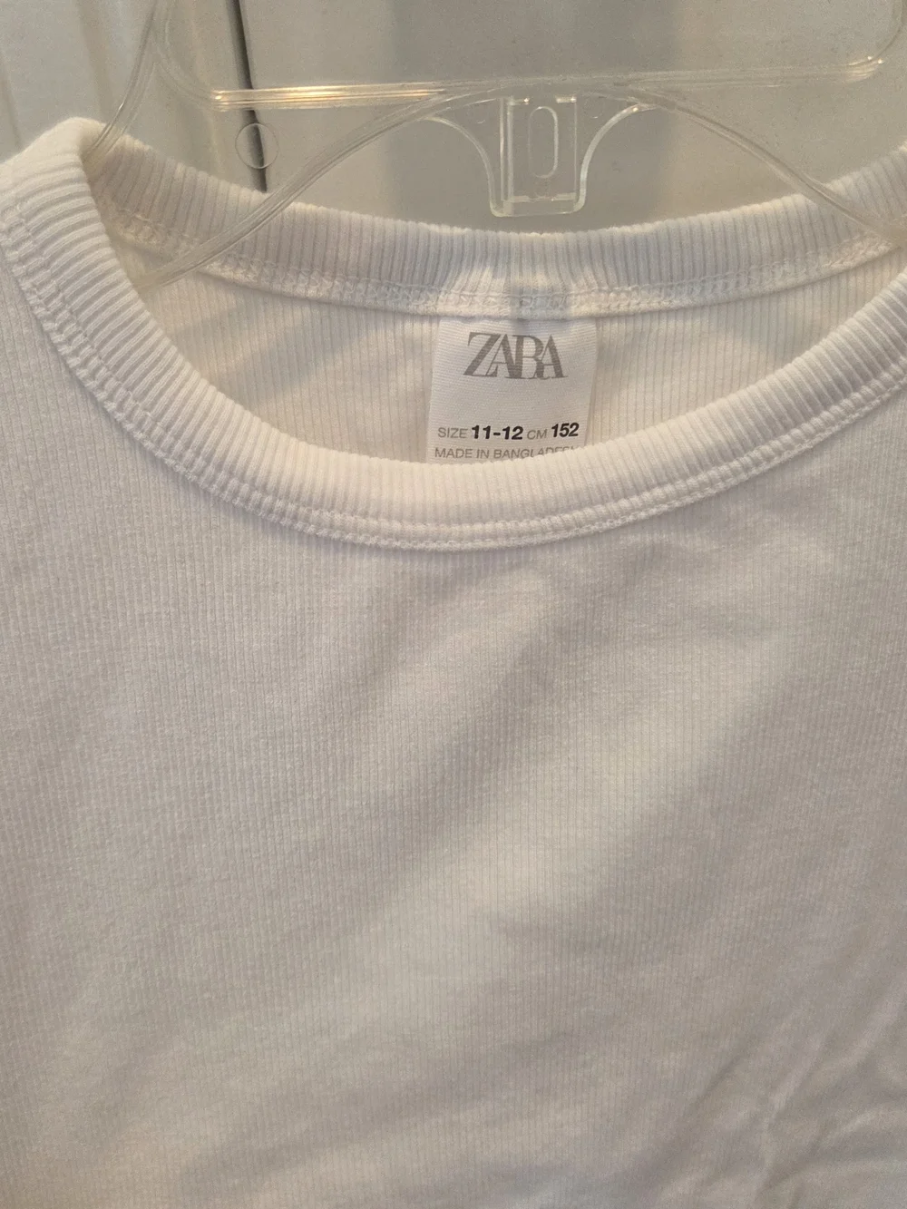 ZARA Kids White Short Sleeve Ribbed Crew Tee